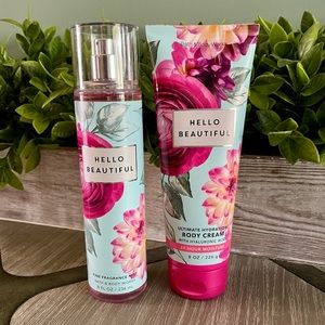 Bath & Body Works Hello Beautiful Mist & Body Cream Set Cotton Gardenia Jasmine